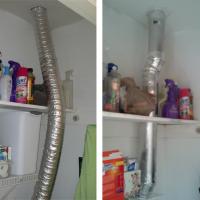 Before and after dryer vent installation
